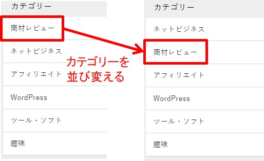 カテゴリーの移動