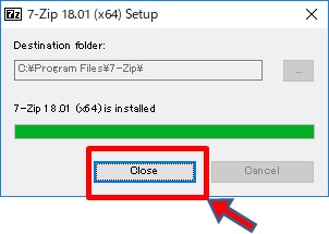 7-Zipのセットアップ完了