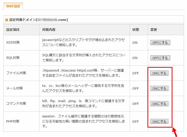 すべてONにする